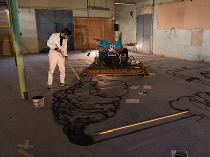 Nikhil Chopra, Drumsolo at the Mill, Exhibition view. Courtesy of Galleria Continua
