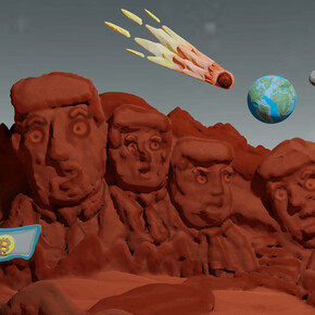 Aubrey Ingmar, Mars Mt. Rushmore. Courtesy of the artist and Belong Gallery