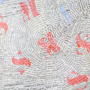 Orioli mandami un sms 2015 tecnica mista 60x80 dettagli alta