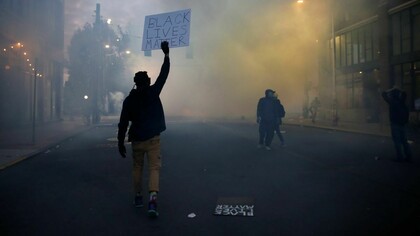 Protester against racism