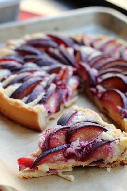 A slice of Almond Plum Tart