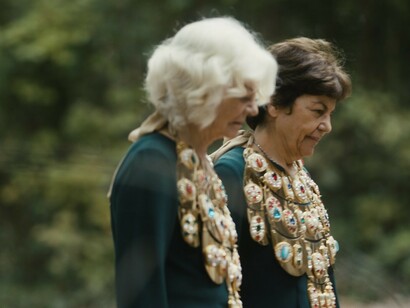 Nancy Atakan & Kalliopi Lemos, Necklace of Time, still from double channel digital film, 7 min., 2020 