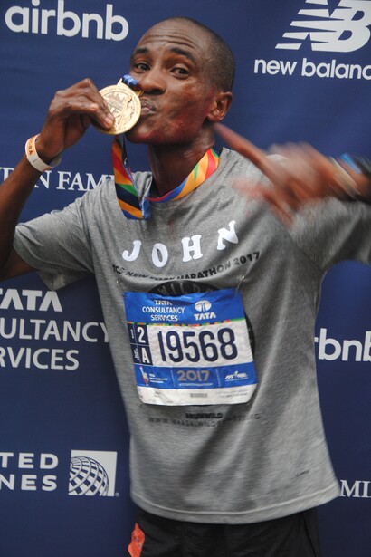 John Metui winner at the 2017 TCS New York City Marathon