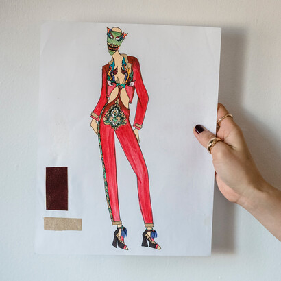Desenho ilustrando combinações de cores usadas