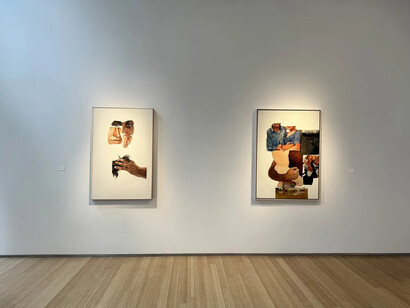 Joseph Raffael, White ground paintings, exhibition view. Courtesy of Nancy Hoffman Gallery