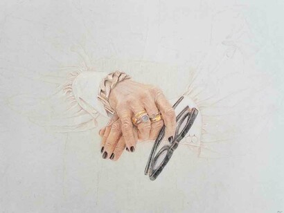 Aldo Farnsworth, Hands of SC (detail), 2026. Courtesy of Transmission Gallery