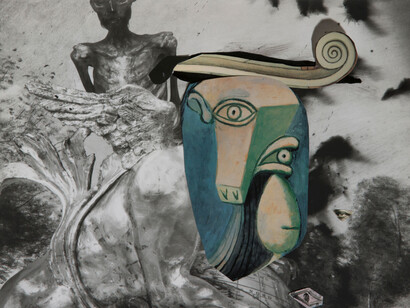 Joel-Peter Witkin, Picasso in purgatory (collage) (detail), NM, 2015. Courtesy of Fahey/Klein Gallery