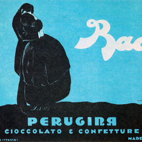 Federico Seneca, manifesto pubblicitario, “Baci Perugina”, 1922, carta/cromolitografia, 100 x 140 cm Museo nazionale Collezione Salce, Treviso. Courtesy of M.A.X. museo