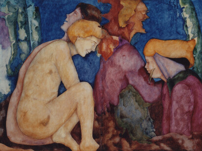 Agostino De Romanis. Nel giardino degli incanti, 1990, trittico, tec. mista, dettaglio