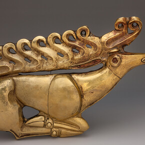 Excavated by N.I. Veselovsky, Chased plaque in the form of a deer, Kostromskaya Burial mound No 1, 1897. Courtesy of State Hermitage Museum