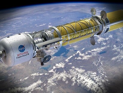 Una astronave Orion della NASA agganciata al trenino spaziale per Marte - Credit: NASA