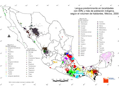 Mapa de las principales lenguas indígenas