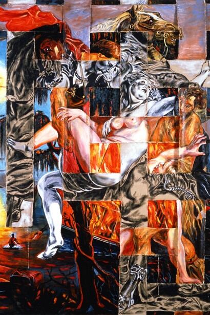 Tadanori Yokoo, Relation between Rose and Rose-Bud © 1988, Collection of Equine Museum of Japan