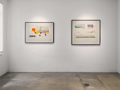 Diana Thater, Drawings 1999-2006, exhibition view. Courtesy of 1301PE Gallery