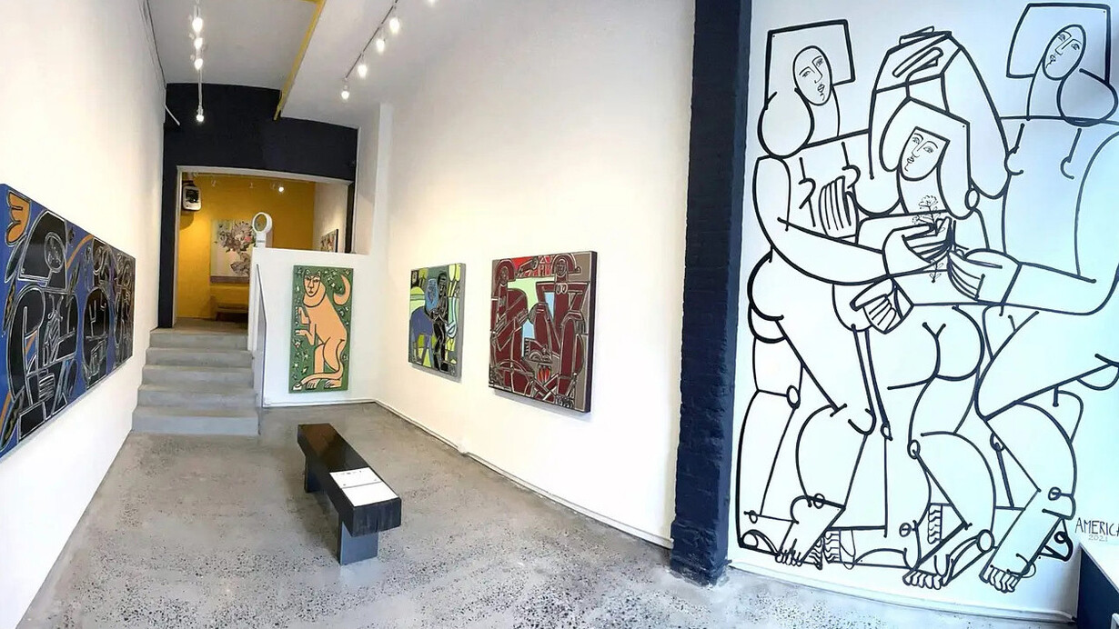 America Martin, Lions and tiger and bears, oh my! exhibition view. Courtesy of JoAnne Artman Gallery