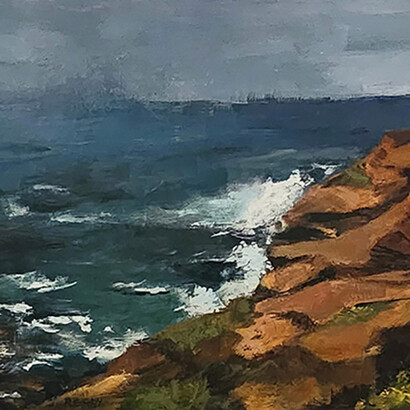 Linda Reedy, Rocky shore (detail), 2025. Courtesy of the Schoolhouse Gallery