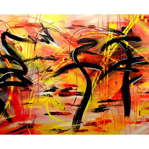 Natso, Alive and Dancing, Acrylic on Canvas, 36" x 60"