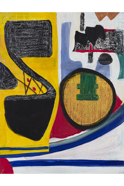 Shirley Jaffe, Untitled, n. d., gouache on paper, 25 5/8 x 19 ¾ inches (65.08 x 48.26 cm)