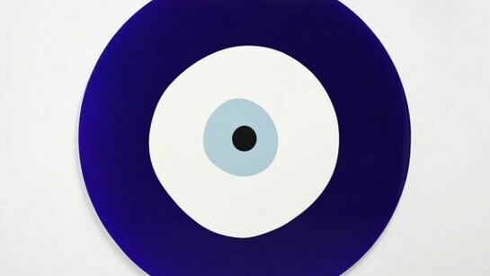 Gavin Turk(b. 1967) Evil Eye, 2012, Poured acrylic paint on tondo canvas, 150 x 150 x 3.5 cm; (59 1/8 x 59 1/8 x 1 3/8 in.)