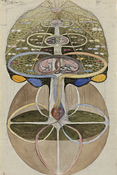 Hilma af Klint. The beyond, artwork in exhibition. Courtesy of The National Museum of Modern Art