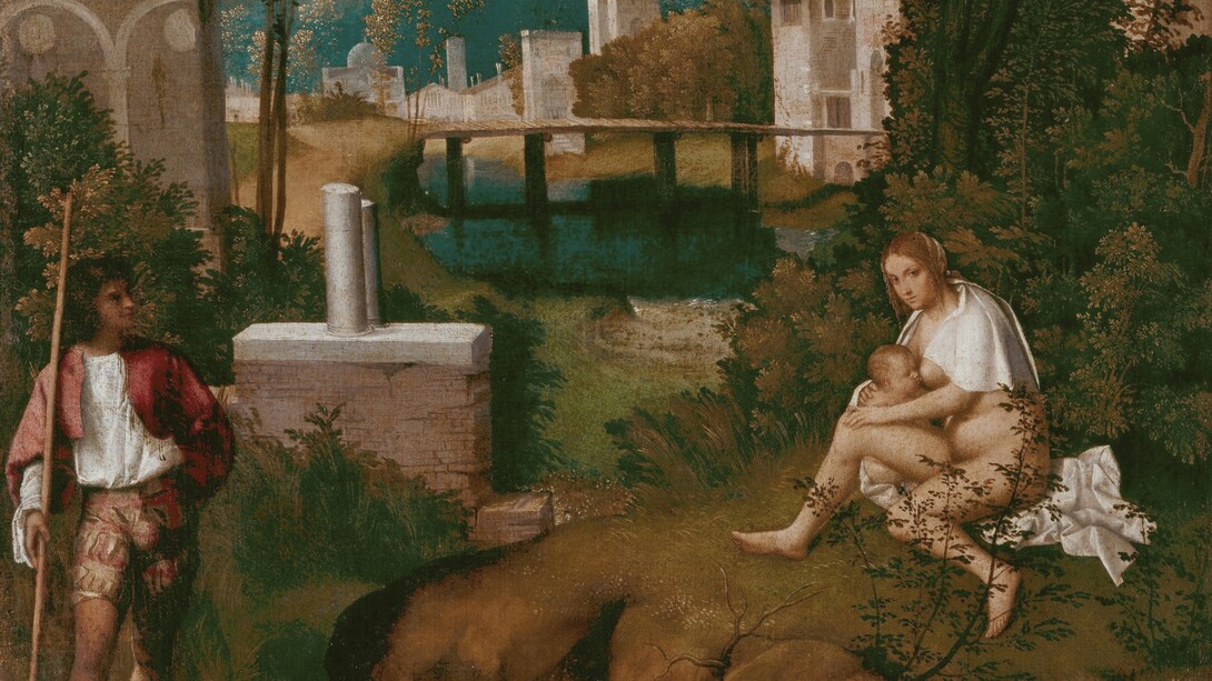 Giorgione da Castelfranco, La tempesta, 1503-1504, olio su tela, 83x73 cm, Gallerie dell'Accademia, Sala VIII, Venezia, Italia