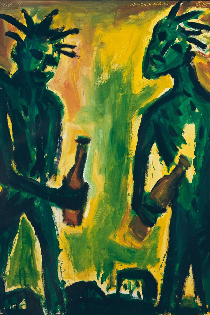 Helmut Middendorf, Berber, 1985, acrylic on canvas, 160 x 130 cm