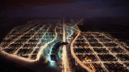 Riyadh, night aerial visualisation