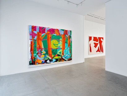 Spencer Sweeney, The painted bride, exhibition view. Courtesy of Gagosian Gallery. Photo by Owen Conway