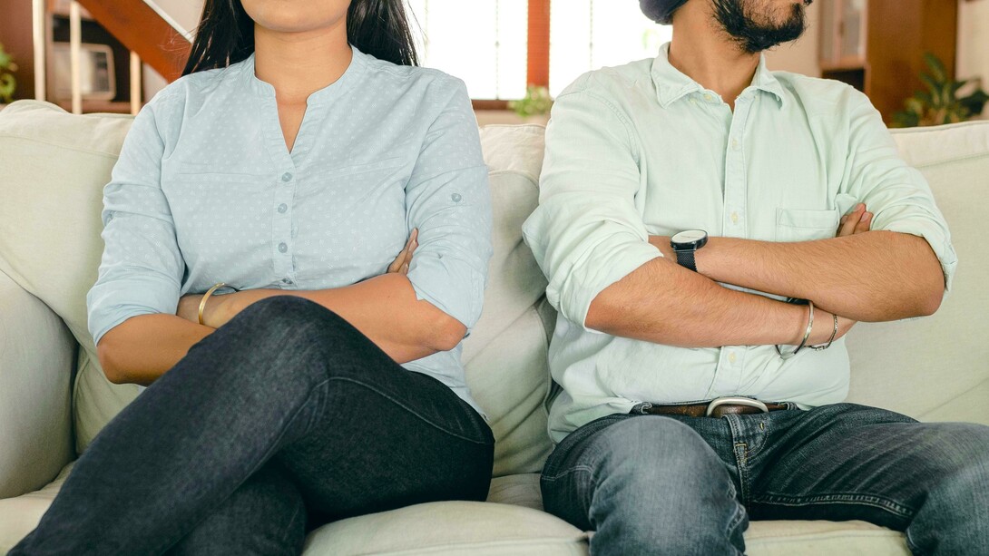 Casal bravo após discussão