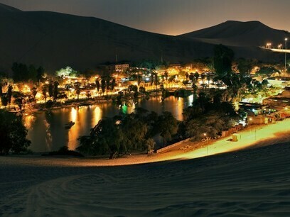 The oasis at night