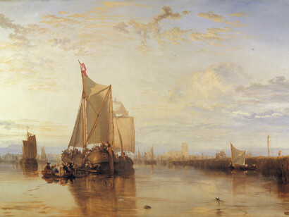 J. M. W. Turner, Dort, o Dordrecht. Il battello Dort proveniente da Rotterdam si è arenato,  olio su tela, 1818, Yale Center for British Art, Stati Uniti