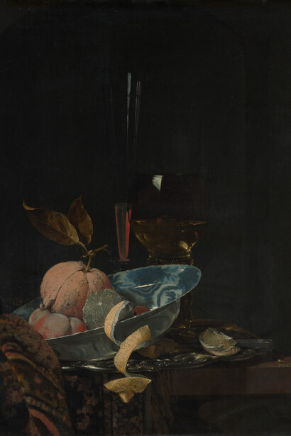 Willem Kalf, Still life with fruit, glassware, and a wanli bowl, 1659. Courtesy of the Metropolitan Museum of Art