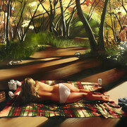 Rebecca Campbell, Jack and Diane (Detail), 2004. Oil on canvas. Gift of Vicki and Kent Logan.
