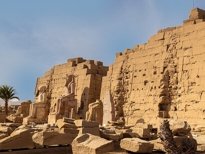 The Karnak Temple Complex in Luxor, Egypt, featuring an extensive network of temples, pylons, chapels, and ceremonial buildings from ancient Egypt