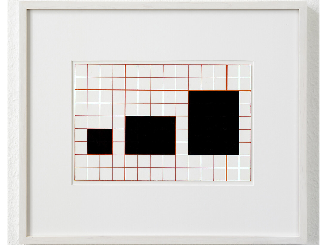 Channa Horwitz, Language: Series I, 1-5-8, 1994, Plaka on paper, 25,5  x 38 cm © All rights reserved, Courtesy Estate of Channa Horwitz and Air de Paris, Paris
