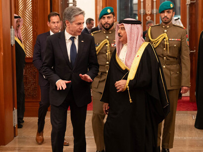 Secretary Antony J. Blinken meets with Bahrain King Hamad bin Isa Al Khalifa in Manama, Bahrain, January 10, 2024