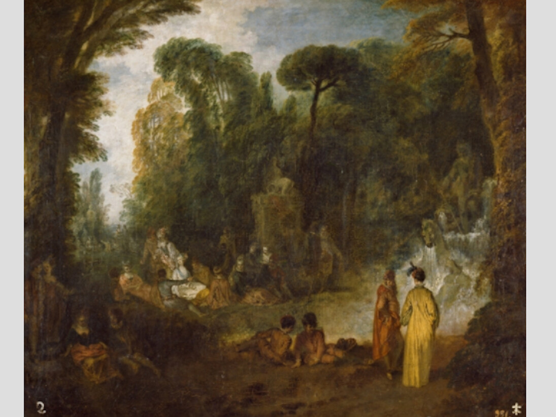 Fête in a Park, 1712 - 1713. Oil on canvas, 47.2 x 56.9 cm. Courtesy of Museo del Prado