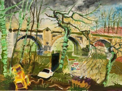 Robert Soden Demolition Vaux Brewery, 2004, Watercolour, gouache & acrylic. 75 x 105 cm