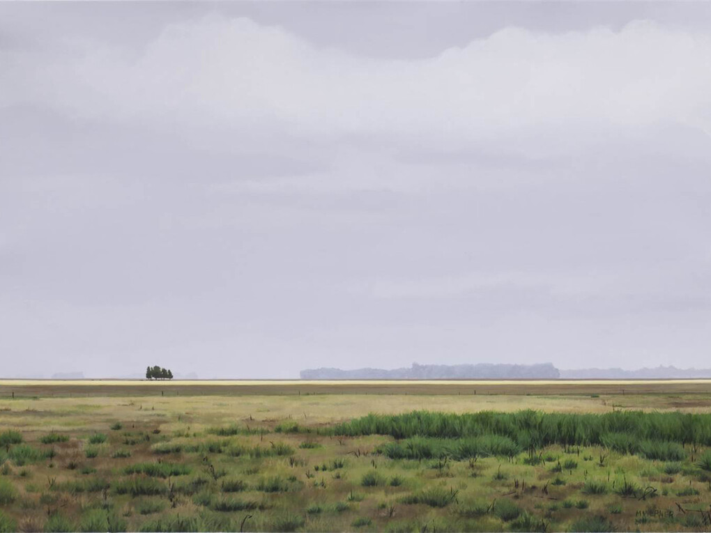 Max Werner, The Yellow Field, Acrylic on Canvas, 27.5" x 38"
