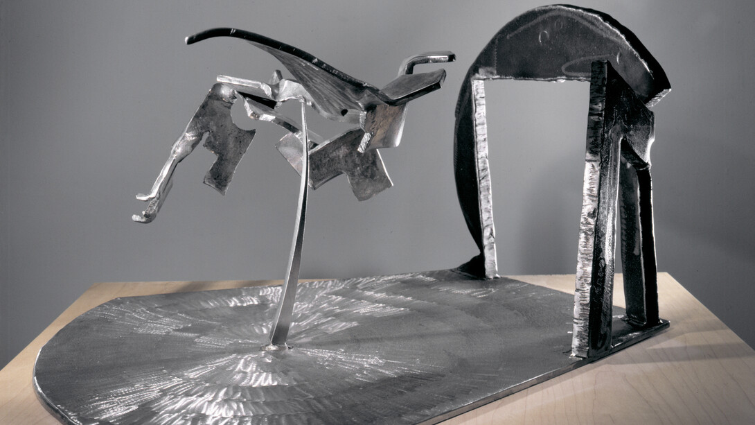 Mark di Suvero, Titanium Landscape, 2002, Stainless steel, steel, titanium, 19 1/2 x 37 x 32 inches; 49.5 x 94 x 81.3 cm ©Mark Di Suvero. Courtesy Paula Cooper Gallery, New York, and James Cohan Gallery, Shanghai.