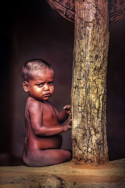 India – Un bambino di un villaggio Desia Kondha (tribù dell’Orissa). Ph Sergio Pessolano