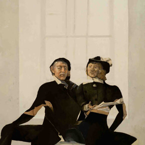 “On the X Chair,” Patrick Pietropoli, Oil on canvas, 64” x 78” (162.5 x 198cm)