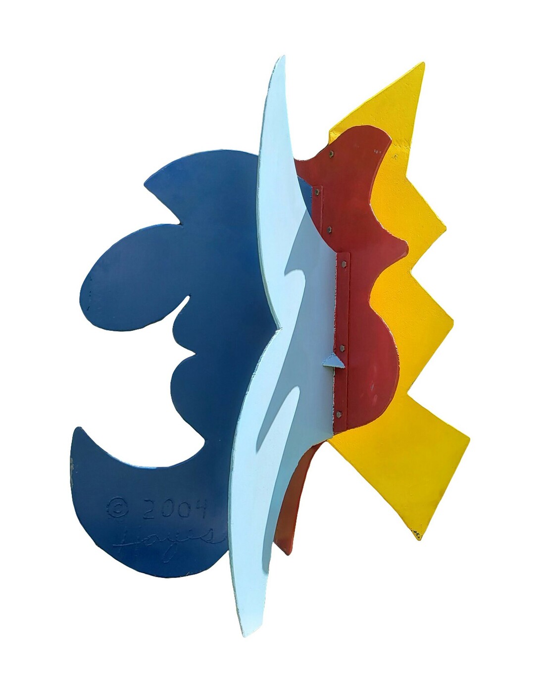 David Hayes, Capricorn, painted welded steel, 66x55x45 in