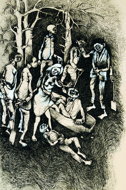 Dumile Feni, Saying no [Decir que no] (detalle), 1967. Cortesía del Museo Nacional Centro de Arte Reina Sofía