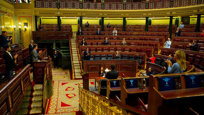 El Parlamento español durante la segunda aprobación de la prórroga del estado de alarma