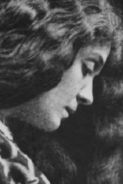 Dettaglio del volto di Eleonora Duse in Francesca da RImini di Riccardo Zandonai, nel 1902