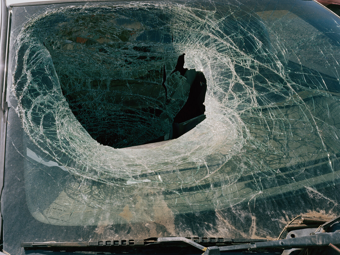 Justine Kurland, Death Seat, 2012, Inkjet print, 11 by 14 in. 27.9 by 35.6 cm, Edition of 6. Courtesy of the artist and Mitchell-Innes & Nash, NY.