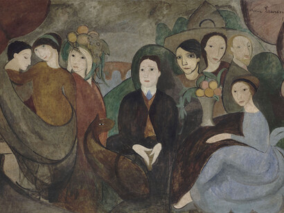 Henri Rousseau, dit Le Douanier Rousseau (1844-1910) Marie Laurencin Apollinaire et ses-amis, vers 1890. Huile sur toile, 198 x 114,5 cm. Paris, musée d’Orsay © RMN-Grand Palais (musée d’Orsay) / Hervé Lewandowski