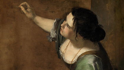 Artemisia Gentileschi, Self-Portrait as the Allegory of Painting (La Pittura), 1638-39, detail © Royal Collection Trust © Her Majesty Queen Elizabeth II 2020