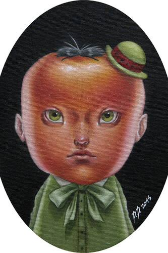Paolo Pedroni. Apple Head, 13x18cm, oil on canvas, courtesy Dorothy Circus Gallery